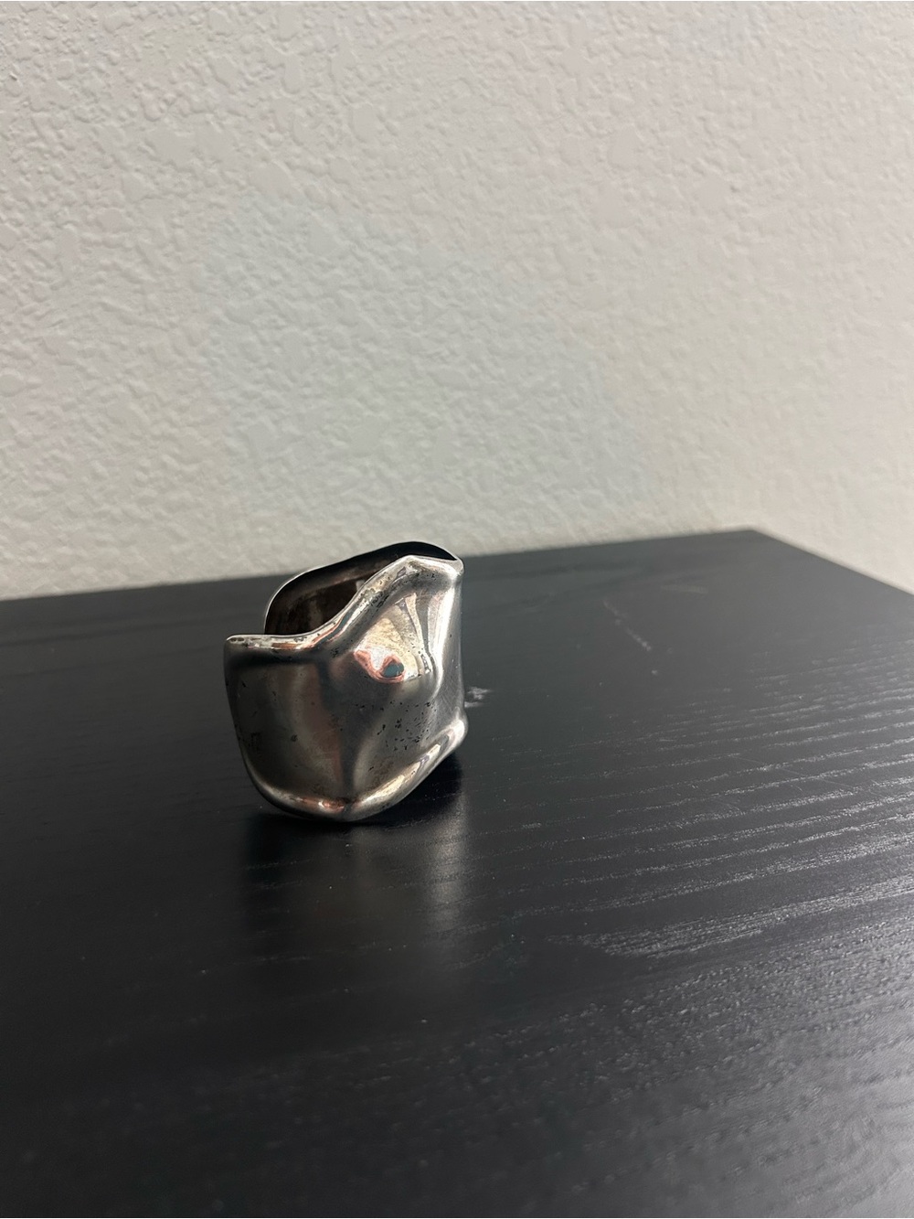 Large Sterling Silver Cuff Asymmetric Sculptural Statement Bracelet 60.4g VTG - Picture 3 of 9